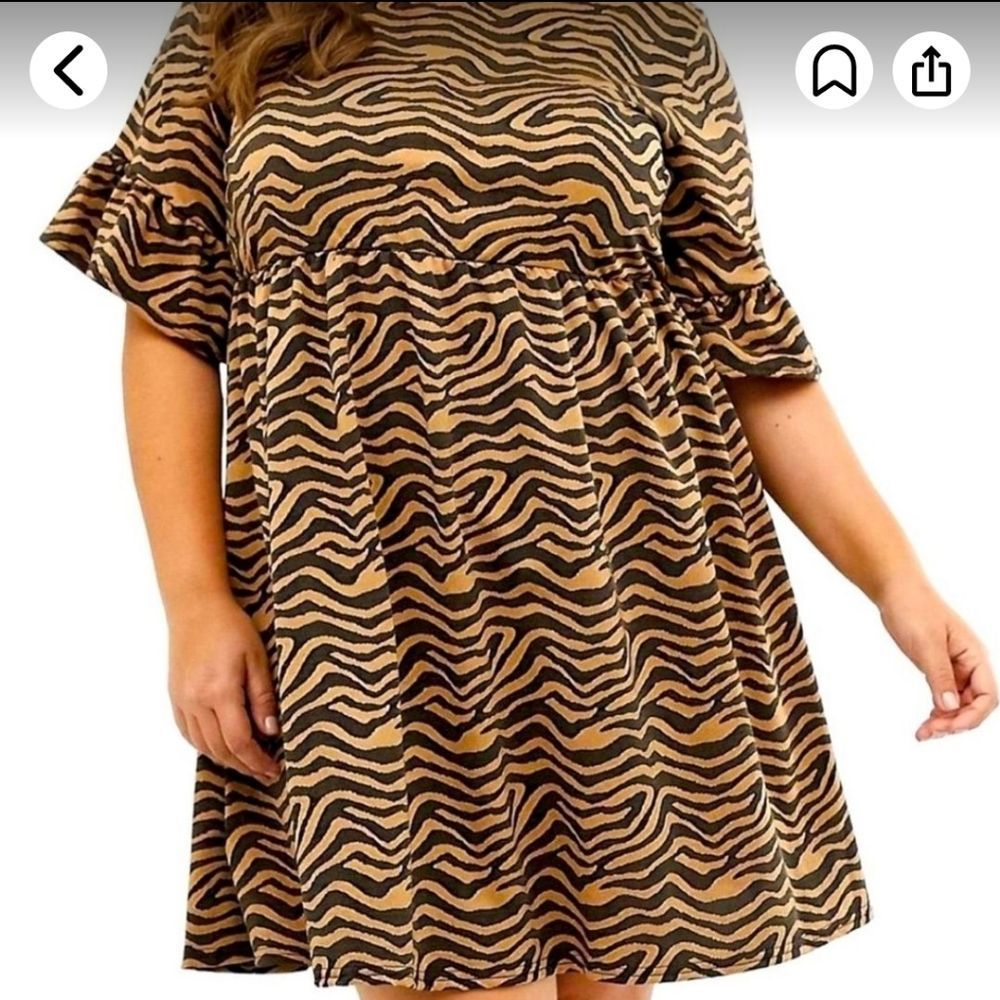 Misguided Plus Size Boho Animal Print Dress or Tunic Size 16